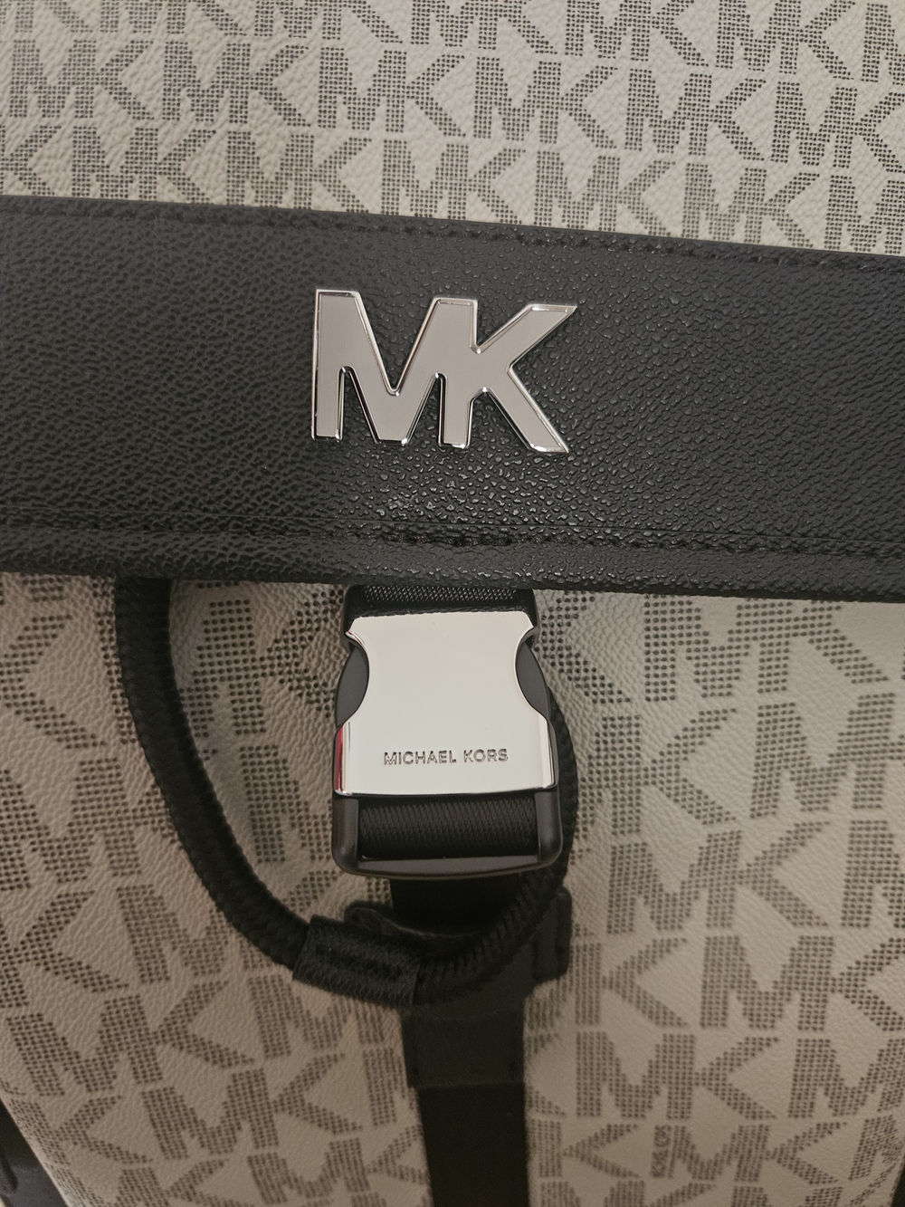 Michael Kors Cooper Medium Signature Logo City Backpack PG/BLK/MULTI - Picture 6 of 7